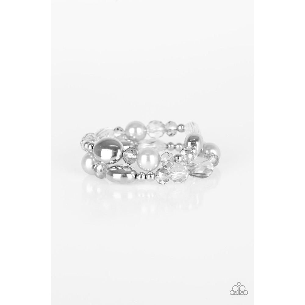Downtown Dazzle White Bracelet - Paparazzi - Dare2bdazzlin N Jewelry