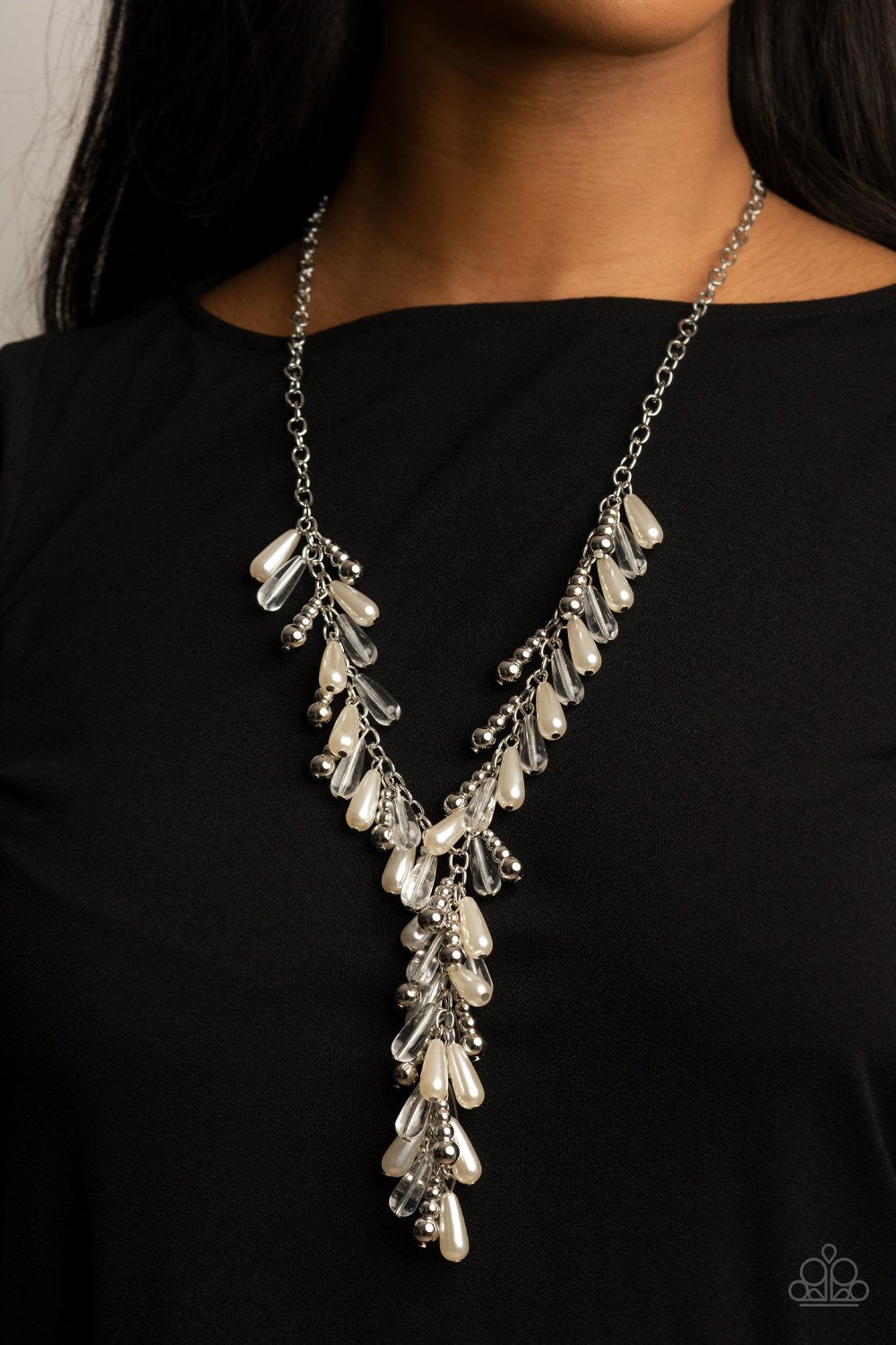 Dripping With DIVA-ttitude - White Necklace - Paparazzi - Dare2bdazzlin N Jewelry