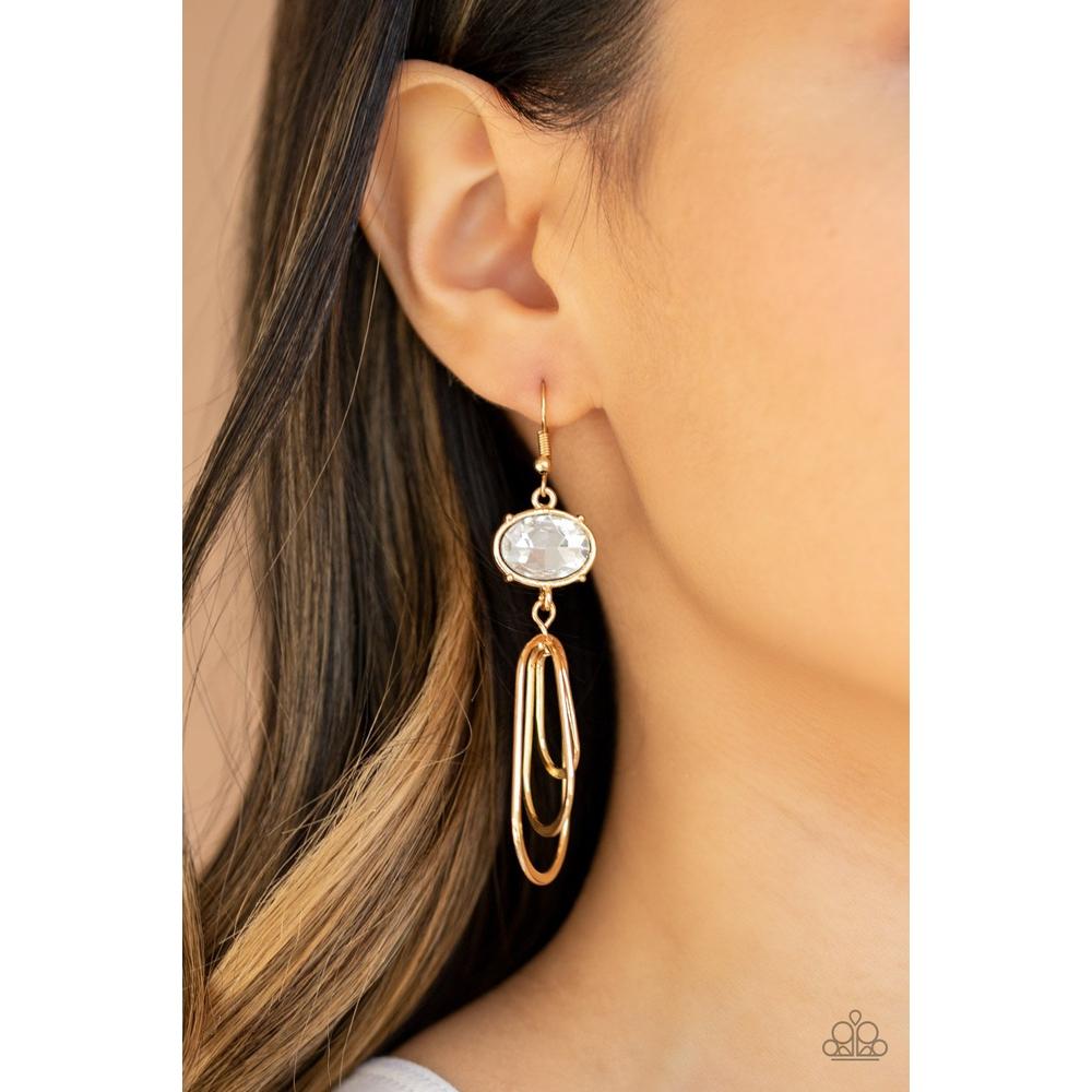 Drop-Dead Glamorous - Gold Earrings - Paparazzi - Dare2bdazzlin N Jewelry