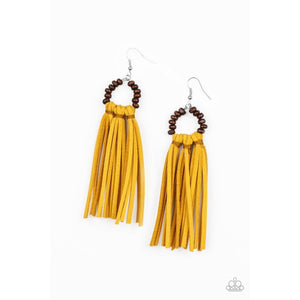 Easy To PerSUEDE - Yellow Earrings - Paparazzi - Dare2bdazzlin N Jewelry