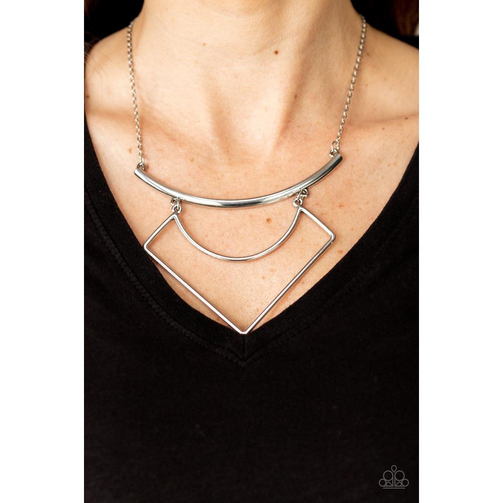 Egyptian Edge Silver Necklace - Paparazzi - Dare2bdazzlin N Jewelry