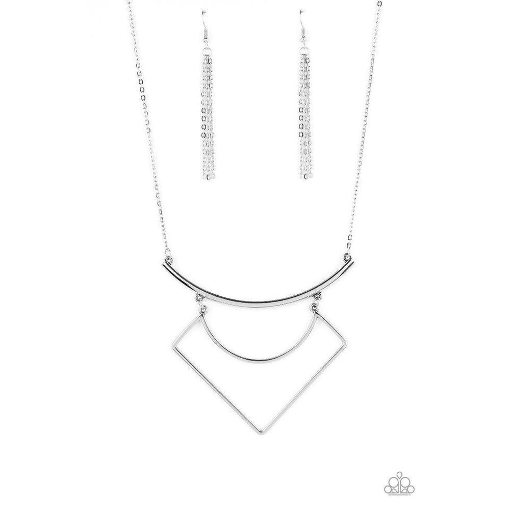 Egyptian Edge Silver Necklace - Paparazzi - Dare2bdazzlin N Jewelry