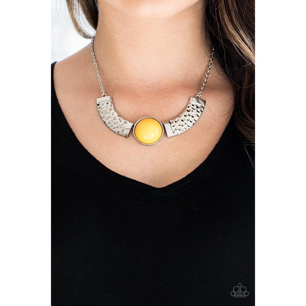 Egyptian Spell Yellow Necklace - Paparazzi - Dare2bdazzlin N Jewelry