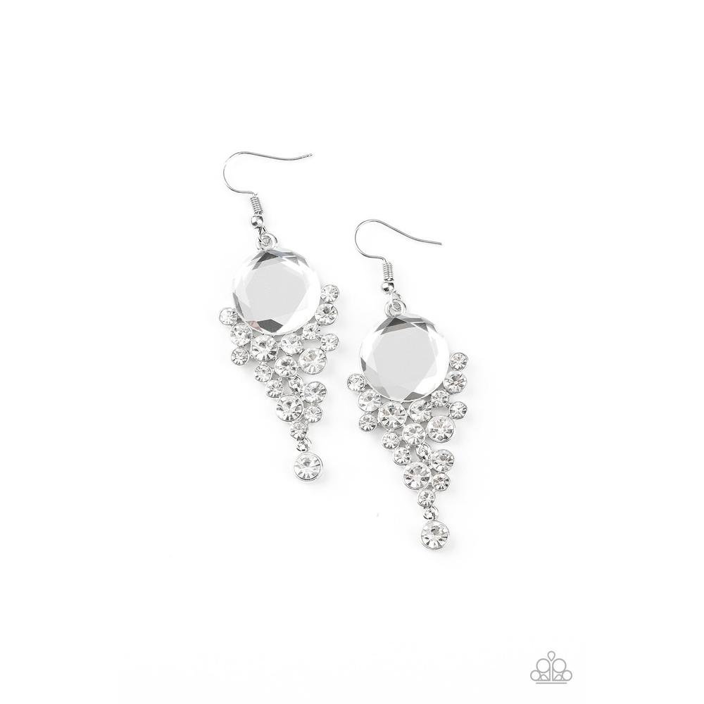 Elegantly Effervescent - White Earrings - Paparazzi - Dare2bdazzlin N Jewelry