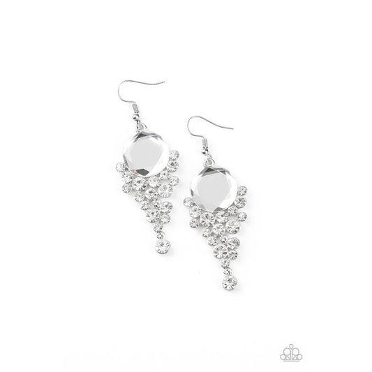 Elegantly Effervescent - White Earrings - Paparazzi - Dare2bdazzlin N Jewelry