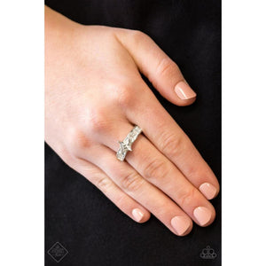 Elegantly Ever After White Ring - Paparazzi - Dare2bdazzlin N Jewelry