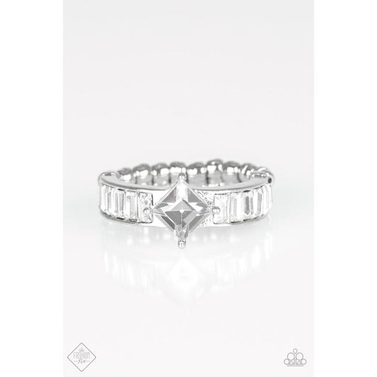 Elegantly Ever After White Ring - Paparazzi - Dare2bdazzlin N Jewelry