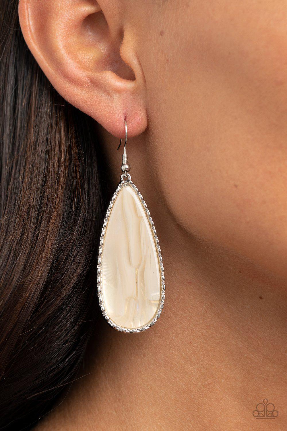 Ethereal Eloquence - White Earring - Paparazzi - Dare2bdazzlin N Jewelry