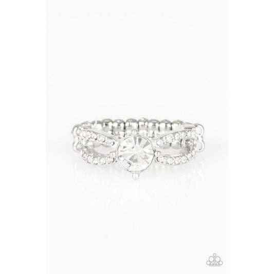 Ever Elegant White Ring - Paparazzi - Paparazzi - Dare2bdazzlin N Jewelry