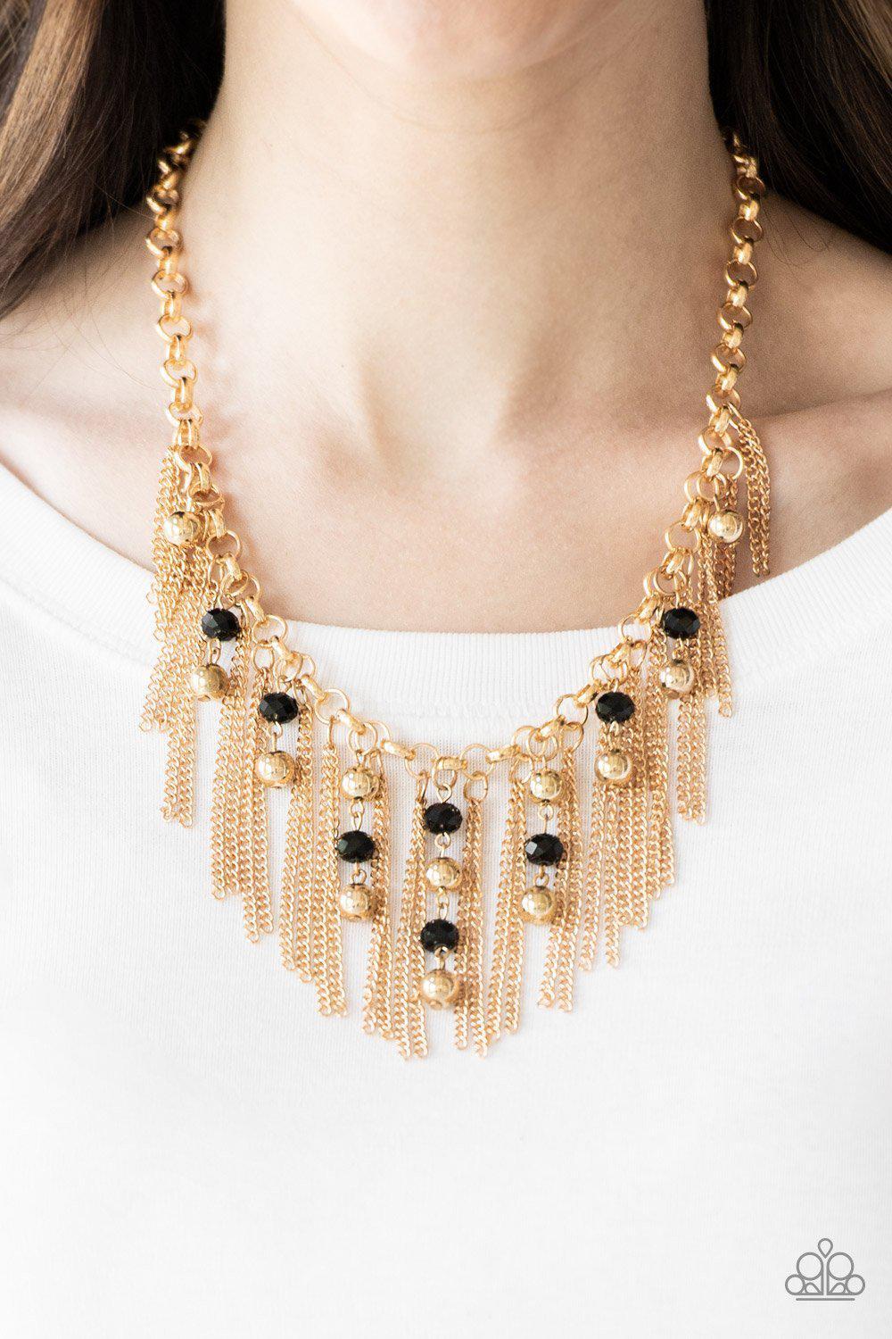 Ever Rebellious Gold Necklace - Paparazzi - Dare2bdazzlin N Jewelry