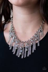 Ever Rebellious Silver Necklace - Paparazzi - Dare2bdazzlin N Jewelry