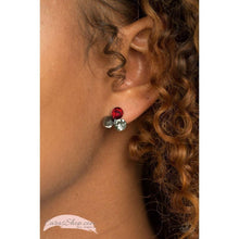 Load image into Gallery viewer, Everything Must Glow Red Post Earrings - Paparazzi - Dare2bdazzlin N Jewelry
