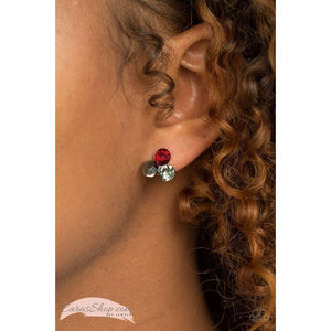 Everything Must Glow Red Post Earrings - Paparazzi - Dare2bdazzlin N Jewelry