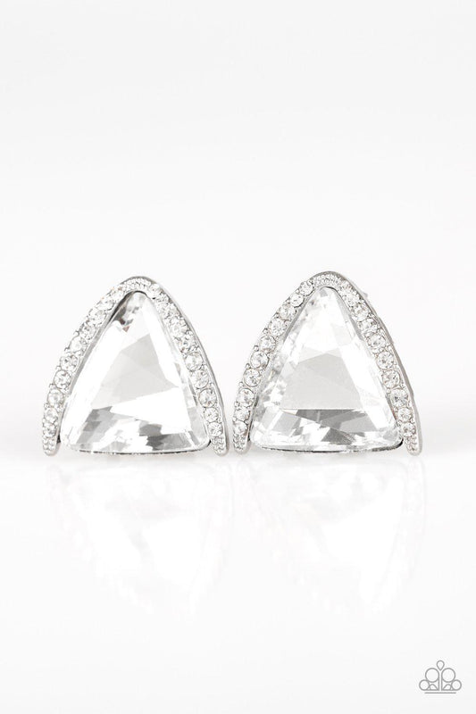Exalted Elegance - White Earring - Paparazzi - Dare2bdazzlin N Jewelry