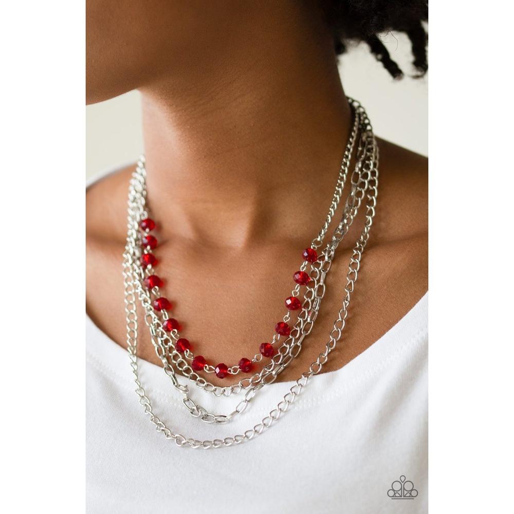 Extravagant Elegance - Red Necklace - Paparazzi - Dare2bdazzlin N Jewelry