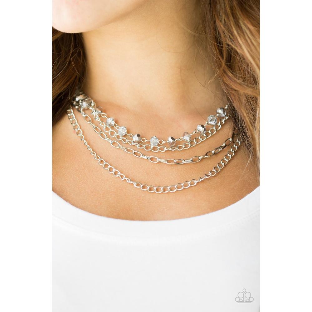 Extravagant Elegance Silver Necklace - Paparazzi - Dare2bdazzlin N Jewelry
