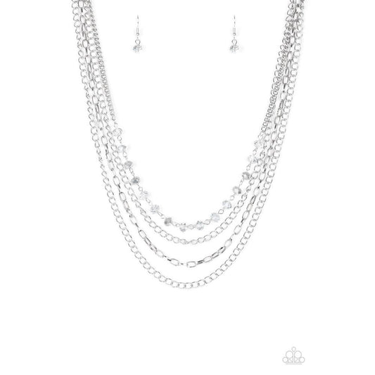 Extravagant Elegance Silver Necklace - Paparazzi - Dare2bdazzlin N Jewelry