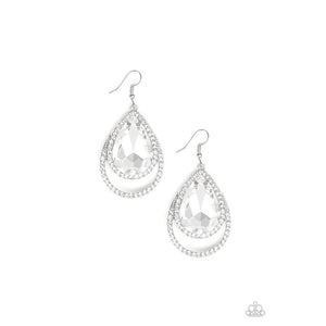 Famous White Earrings - Paparazzi - Dare2bdazzlin N Jewelry