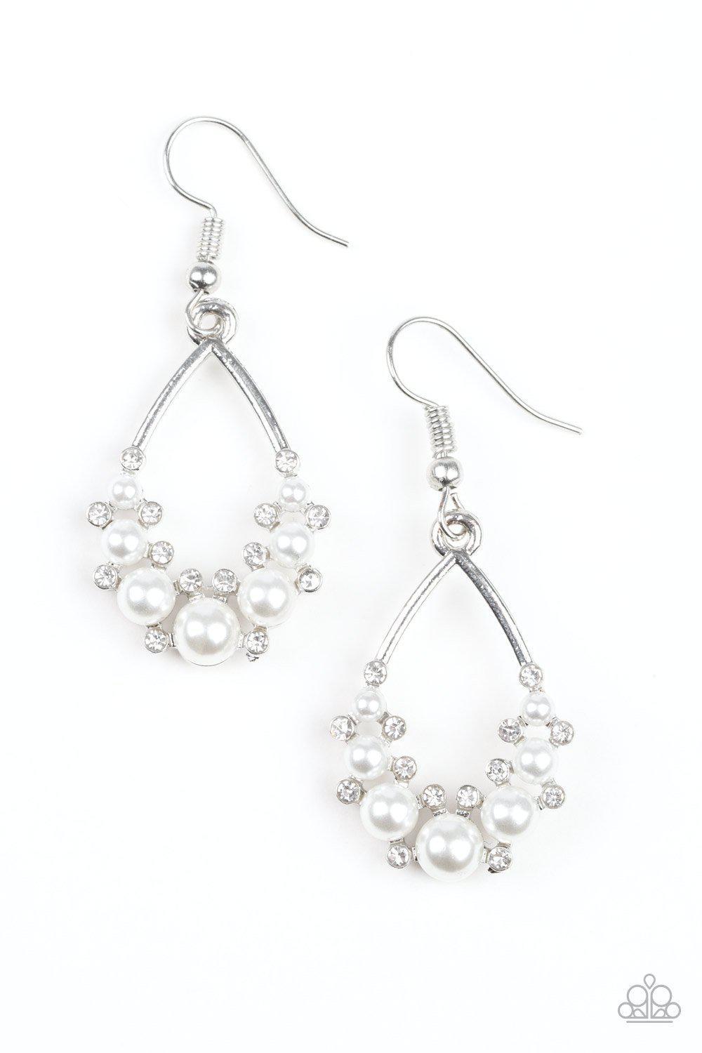 Fancy First - White Earring - Paparazzi - Dare2bdazzlin N Jewelry