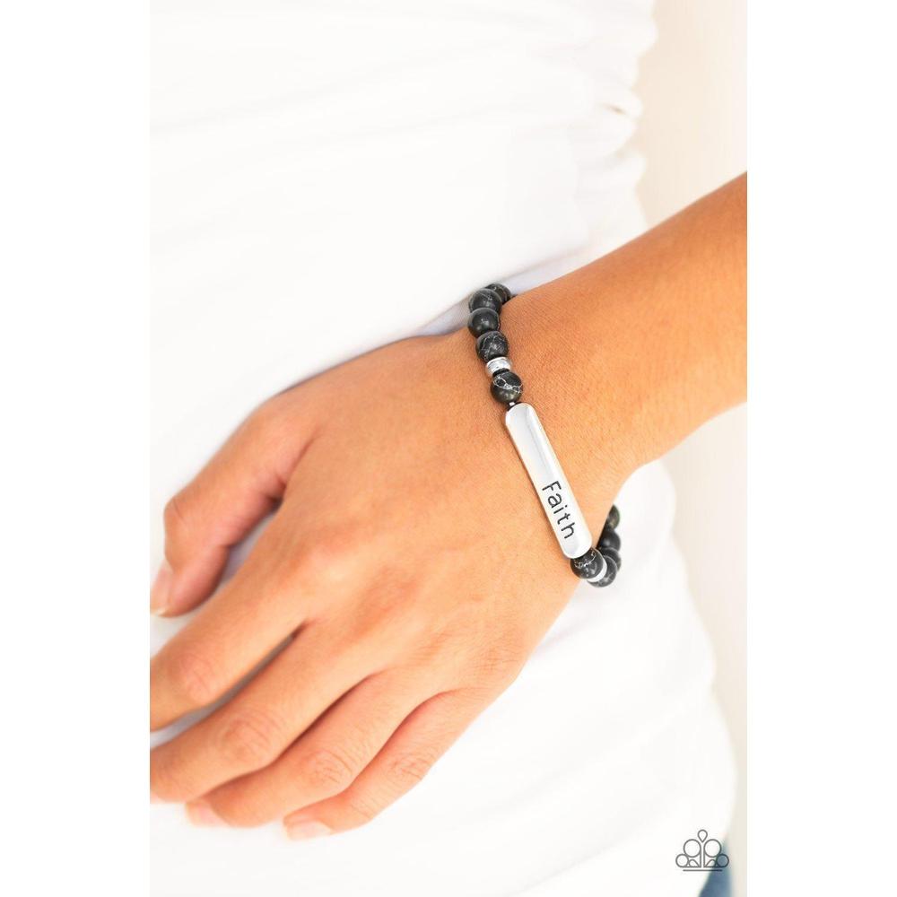 Fearless Faith Black Bracelet - Paparazzi - Dare2bdazzlin N Jewelry