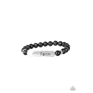 Fearless Faith Black Bracelet - Paparazzi - Dare2bdazzlin N Jewelry