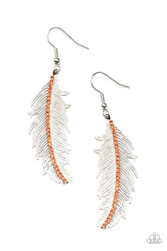 Fearless Flock - Orange Earring - Paparazzi - Dare2bdazzlin N Jewelry