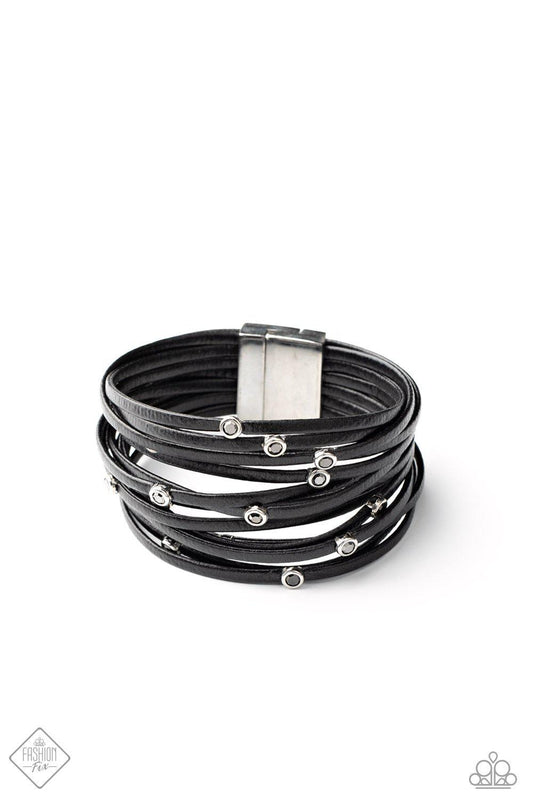 Fearlessly Layered - Black Bracelet - Paparazzi - Dare2bdazzlin N Jewelry