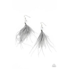 Load image into Gallery viewer, Feathered Flamboyance Silver Earring - Paparazzi - Dare2bdazzlin N Jewelry
