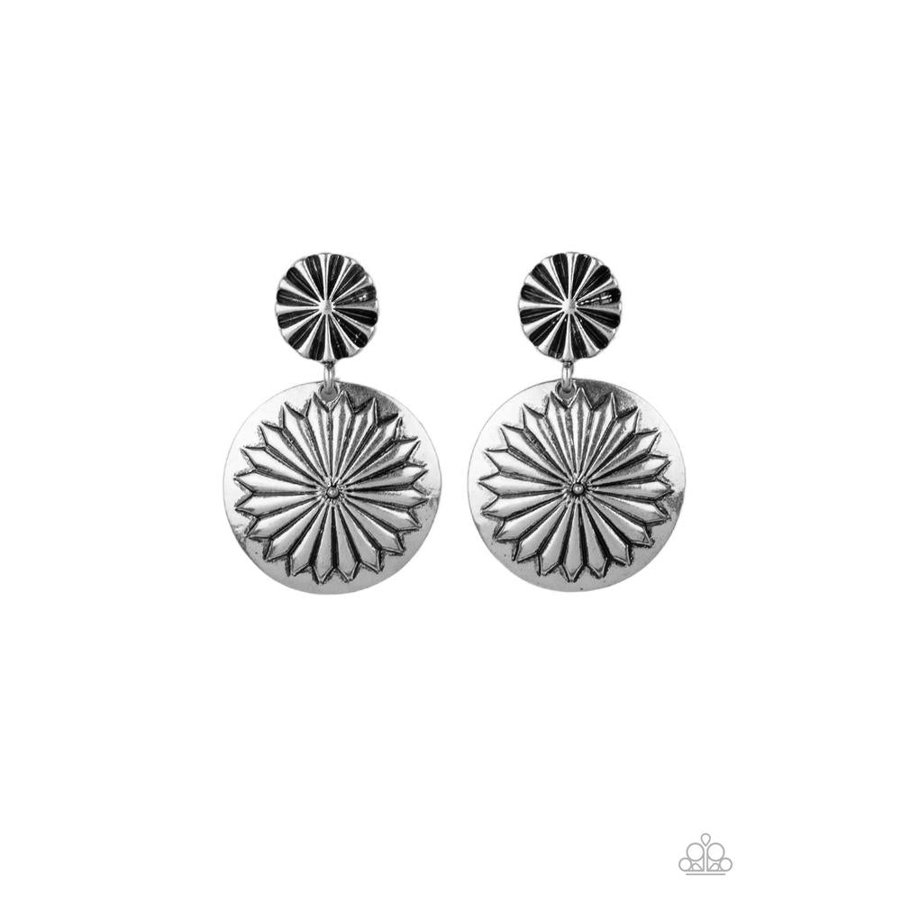 Fierce Florals - Silver Earring - Paparazzi - Dare2bdazzlin N Jewelry