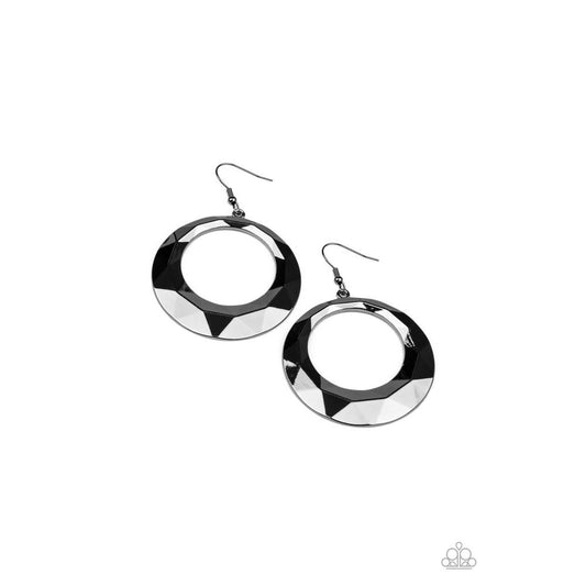 Fiercely Faceted - Black Earring - Paparazzi - Dare2bdazzlin N Jewelry
