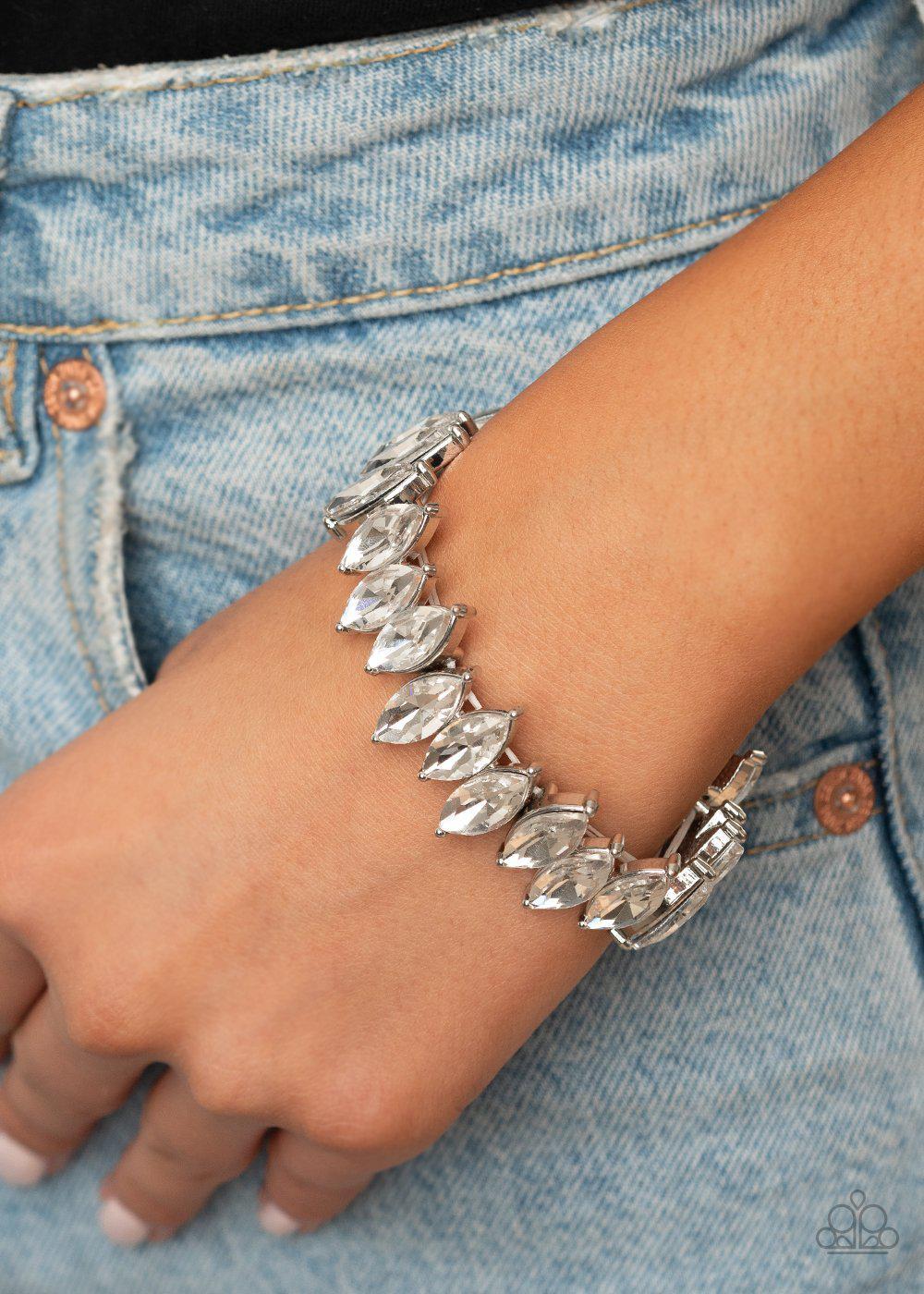 Fiercely Fragmented - White Bracelet - Paparazzi - Dare2bdazzlin N Jewelry