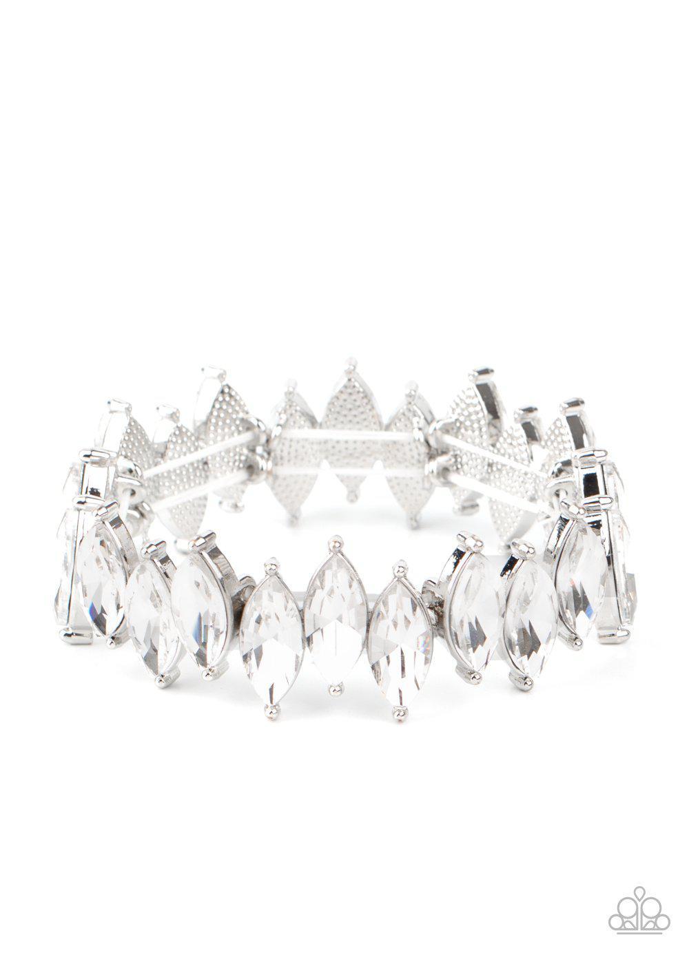 Fiercely Fragmented - White Bracelet - Paparazzi - Dare2bdazzlin N Jewelry