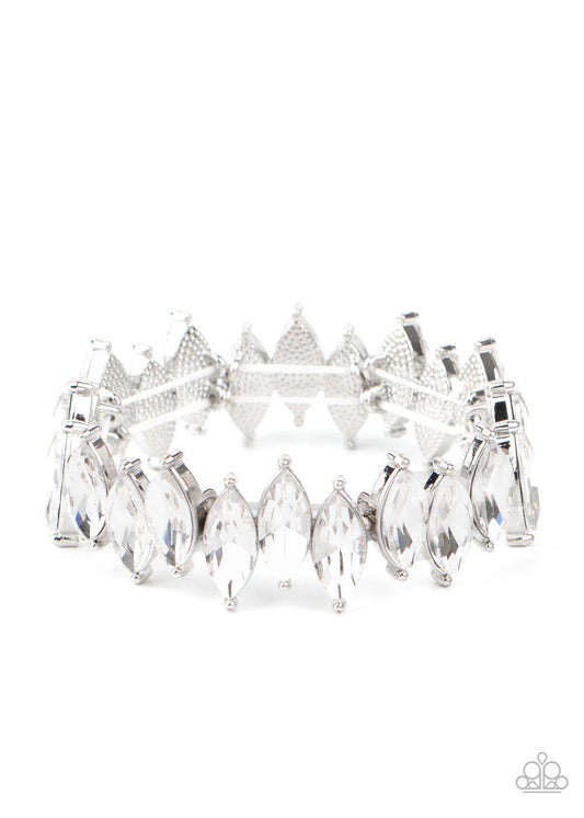 Fiercely Fragmented - White Bracelet - Paparazzi - Dare2bdazzlin N Jewelry