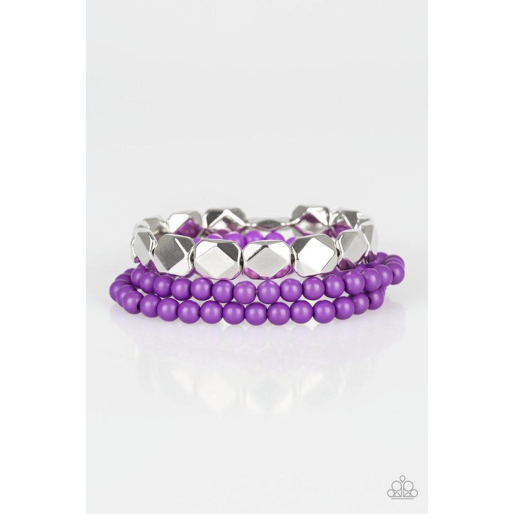 Fiesta Flavor Purple Bracelet - Paparazzi - Dare2bdazzlin N Jewelry