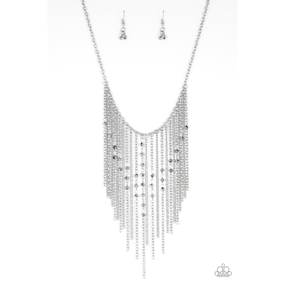 First Class Fringe Silver Necklace - Paparazzi - Dare2bdazzlin N Jewelry