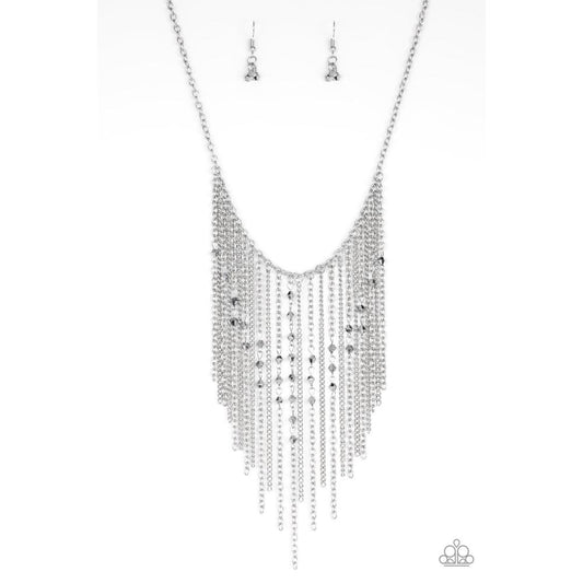 First Class Fringe Silver Necklace - Paparazzi - Dare2bdazzlin N Jewelry