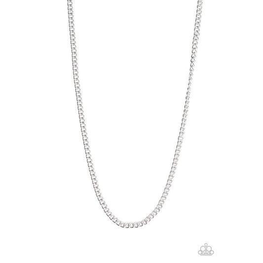 First Rule Fight Club Silver Urban Necklace - Paparazzi - Dare2bdazzlin N Jewelry