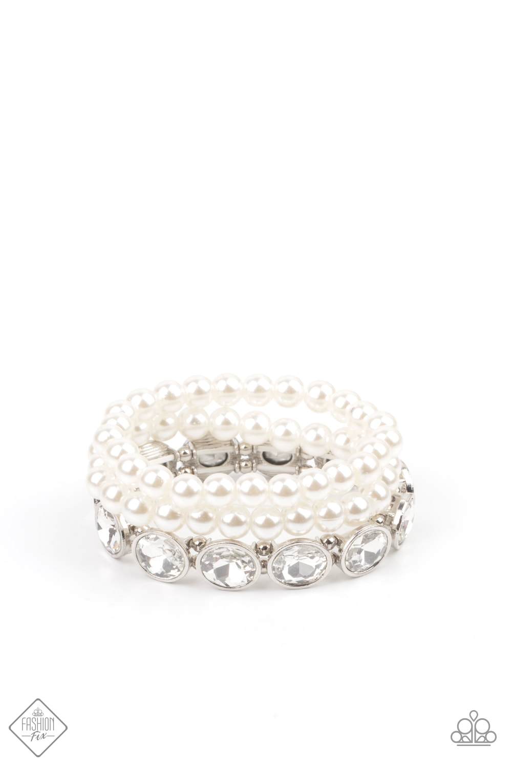 Flawlessly Flattering White Bracelet - Paparazzi - Dare2bdazzlin N Jewelry