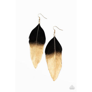 Fleek Feathers - Black Earring - Paparazzi - Dare2bdazzlin N Jewelry