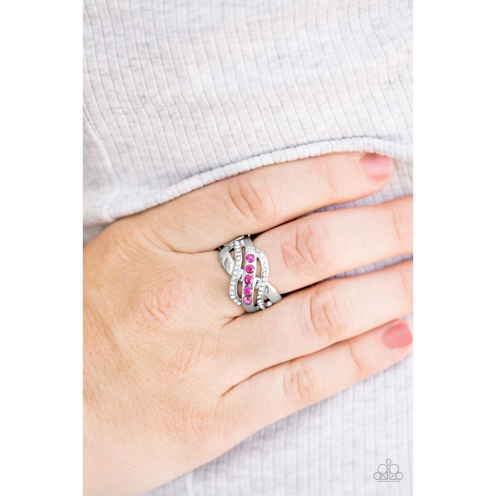 Flirting With Sparkle Pink Ring - Paparazzi - Dare2bdazzlin N Jewelry