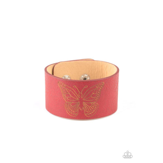 Flirty Flutter - Red Bracelet - Paparazzi - Dare2bdazzlin N Jewelry
