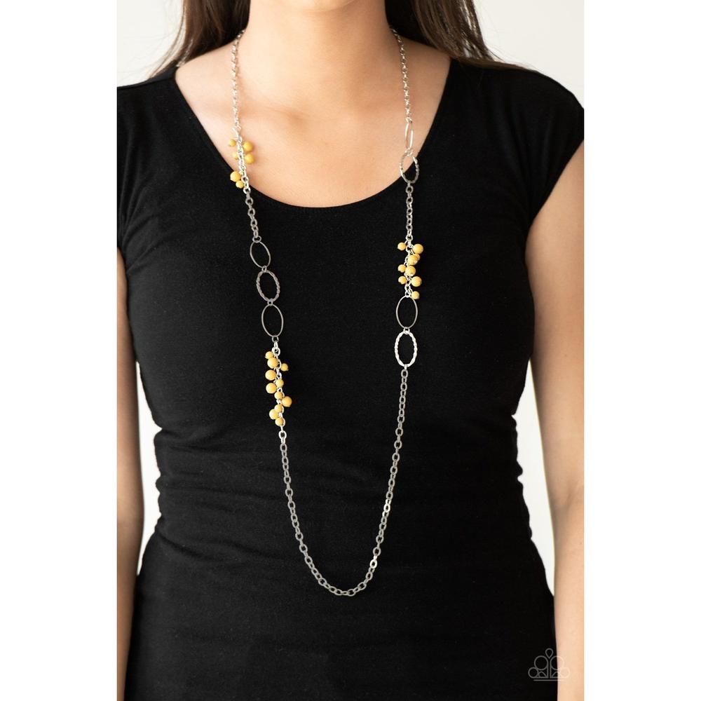 Flirty Foxtrot Yellow Necklace - Paparazzi - Dare2bdazzlin N Jewelry