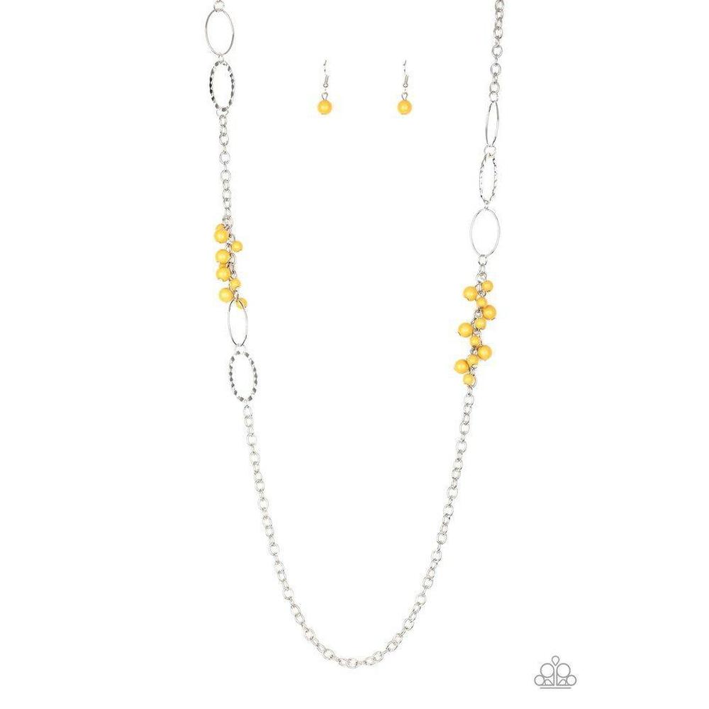 Flirty Foxtrot Yellow Necklace - Paparazzi - Dare2bdazzlin N Jewelry