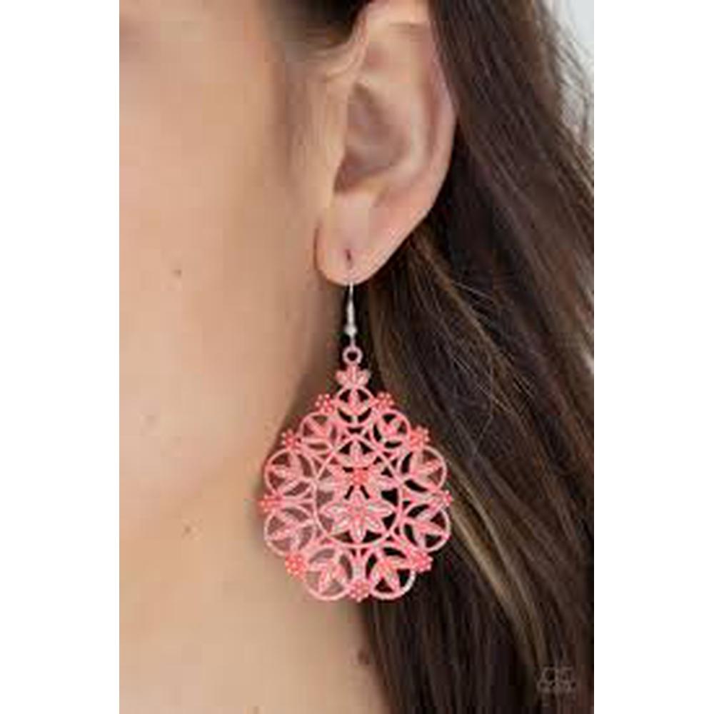 Floral Affair - Orange Earrings - Paparazzi - Dare2bdazzlin N Jewelry