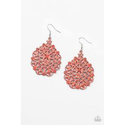 Floral Affair - Orange Earrings - Paparazzi - Dare2bdazzlin N Jewelry