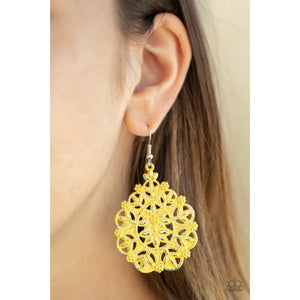 Floral Affair - Yellow Earring - Paparazzi - Dare2bdazzlin N Jewelry
