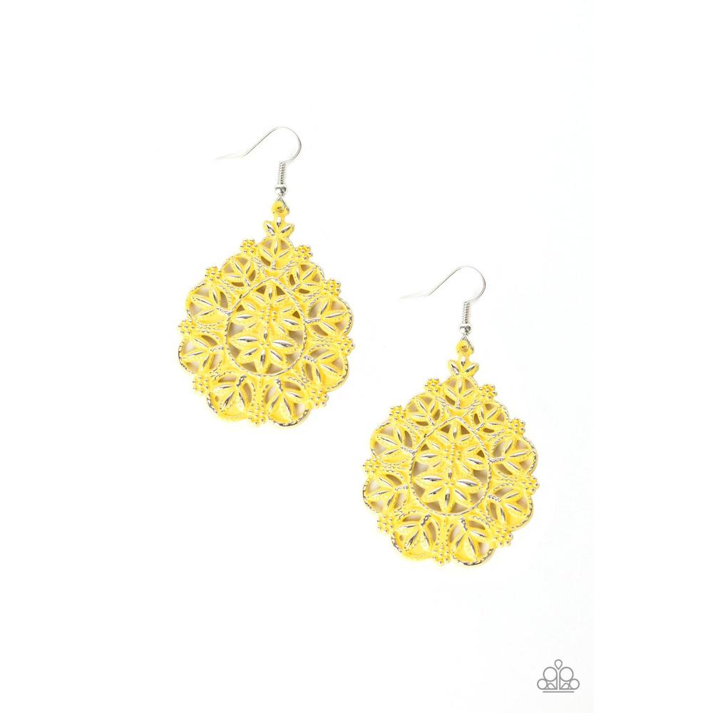 Floral Affair - Yellow Earring - Paparazzi - Dare2bdazzlin N Jewelry