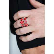 Load image into Gallery viewer, Floral Crowns - Red Ring - Paparazzi - Dare2bdazzlin N Jewelry
