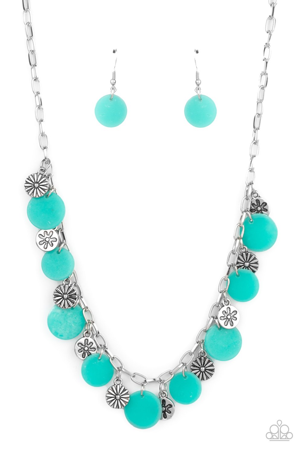 Flower Powered - Blue Necklace - Paparazzi - Dare2bdazzlin N Jewelry