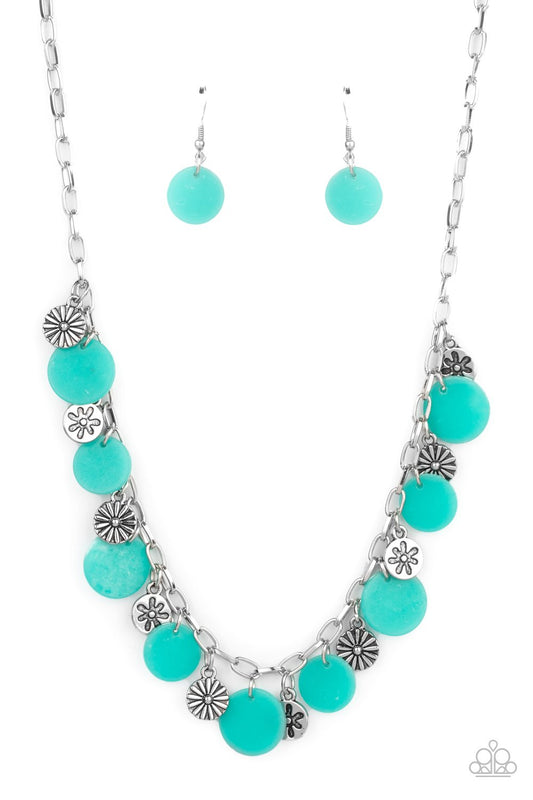 Flower Powered - Blue Necklace - Paparazzi - Dare2bdazzlin N Jewelry